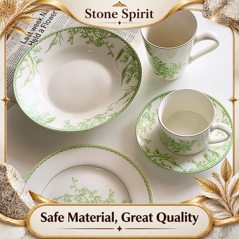 Valley Tea And Coffee - Botanical Floral Porcelain Coffee Set, Lily