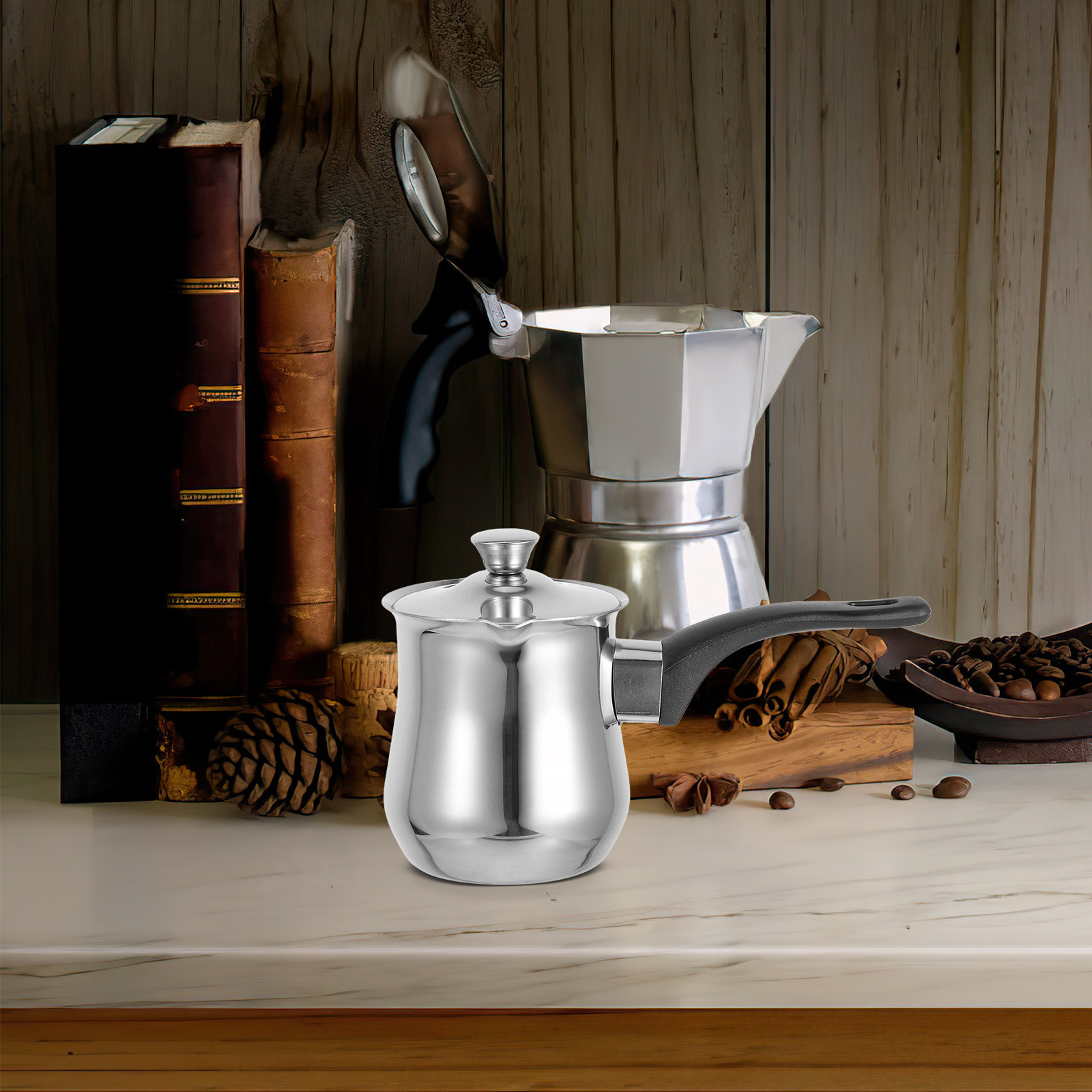 Coffee Tea Pots - Stainless Steel Turkish Coffee Pot 360Ml