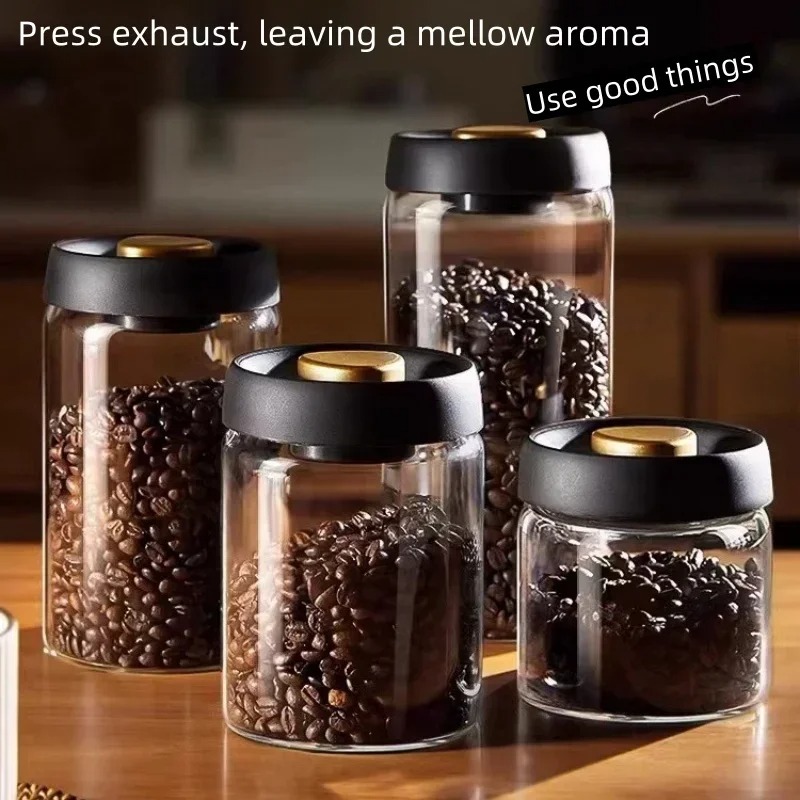 Coffee Tea Box - Manual Vacuum Sealed Coffee Jar High