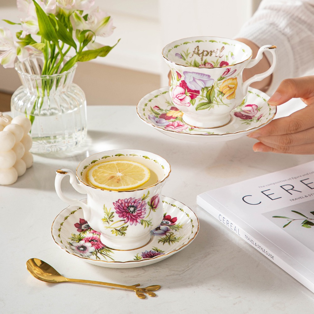 Vintage Floral Porcelain Coffe - Valley Tea And Coffee ulasan dan harga