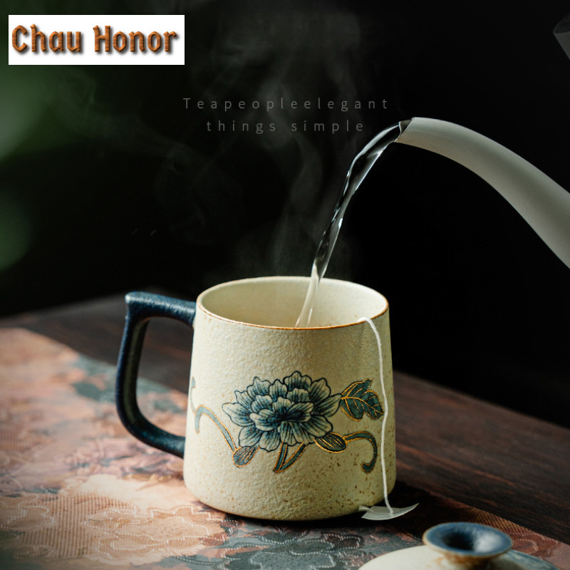 330ml Blue And White Flint Red - Draw Coffee And Tea ulasan dan harga