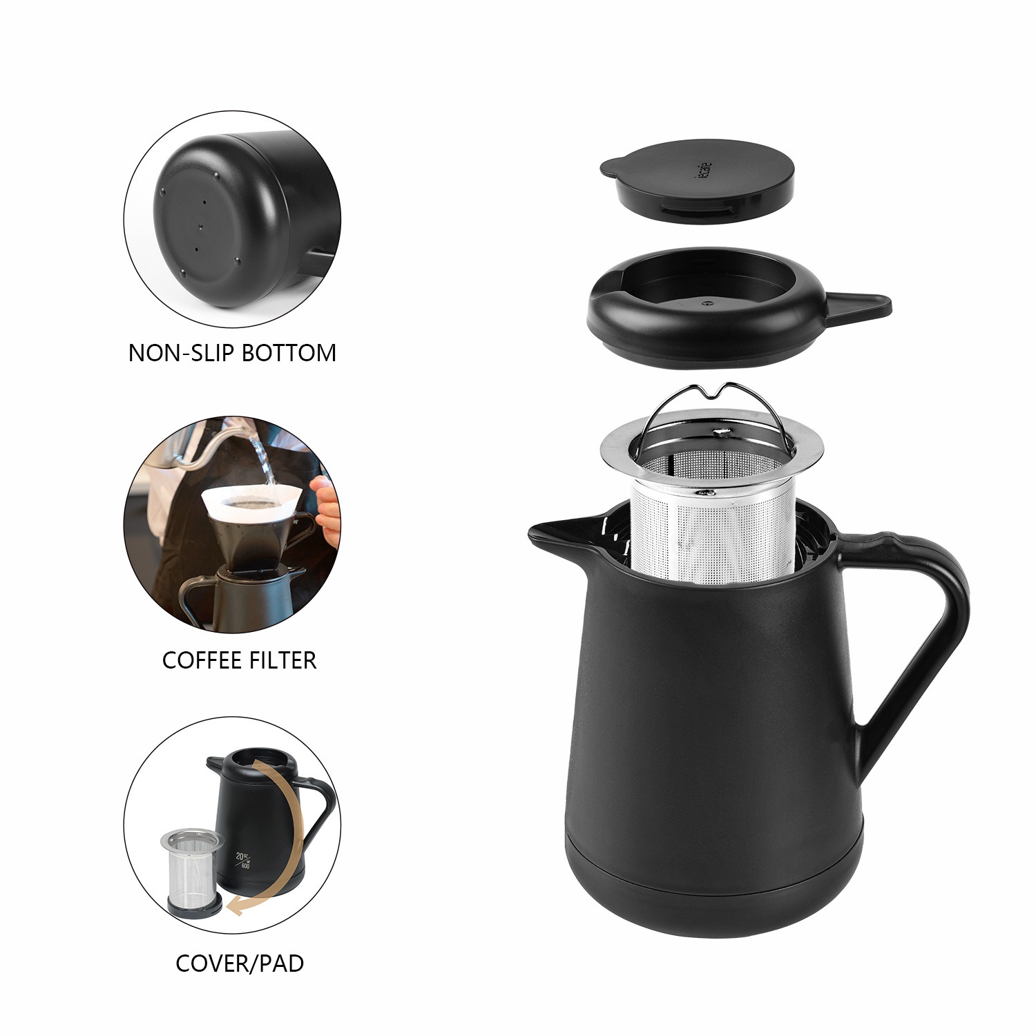 Ideus 20oz Stainless Steel Ins - Coffee Tea Pots ulasan dan harga
