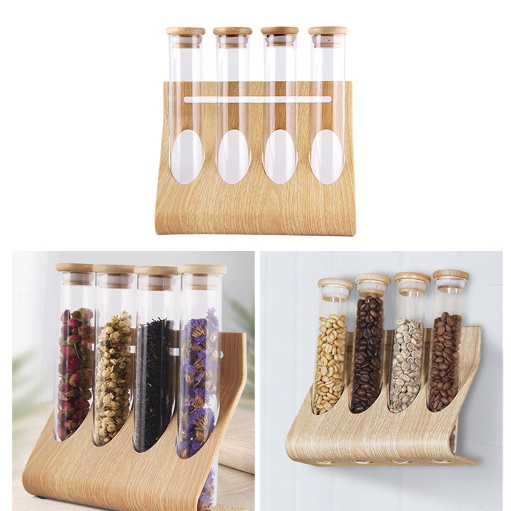 Glass Tube Storage Rack Visibl - Coffee Tea ulasan dan harga