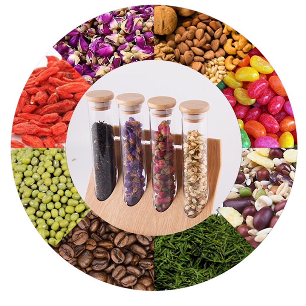 Glass Tube Storage Rack Visibl - Coffee Tea ulasan dan harga