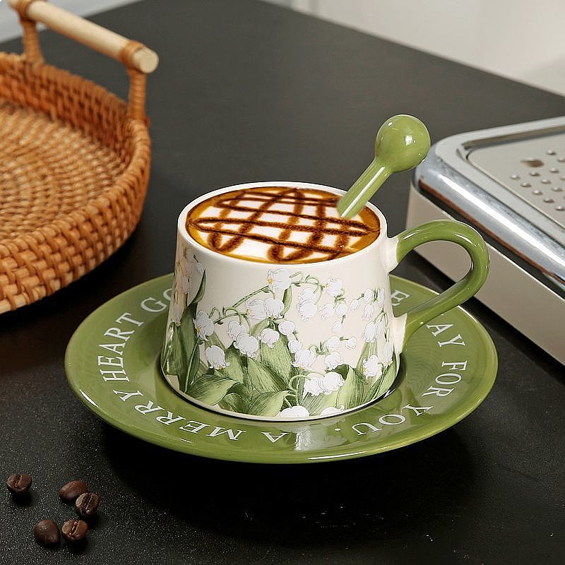 Original Hand Painted Lily of  - Valley Tea And Coffee ulasan dan harga