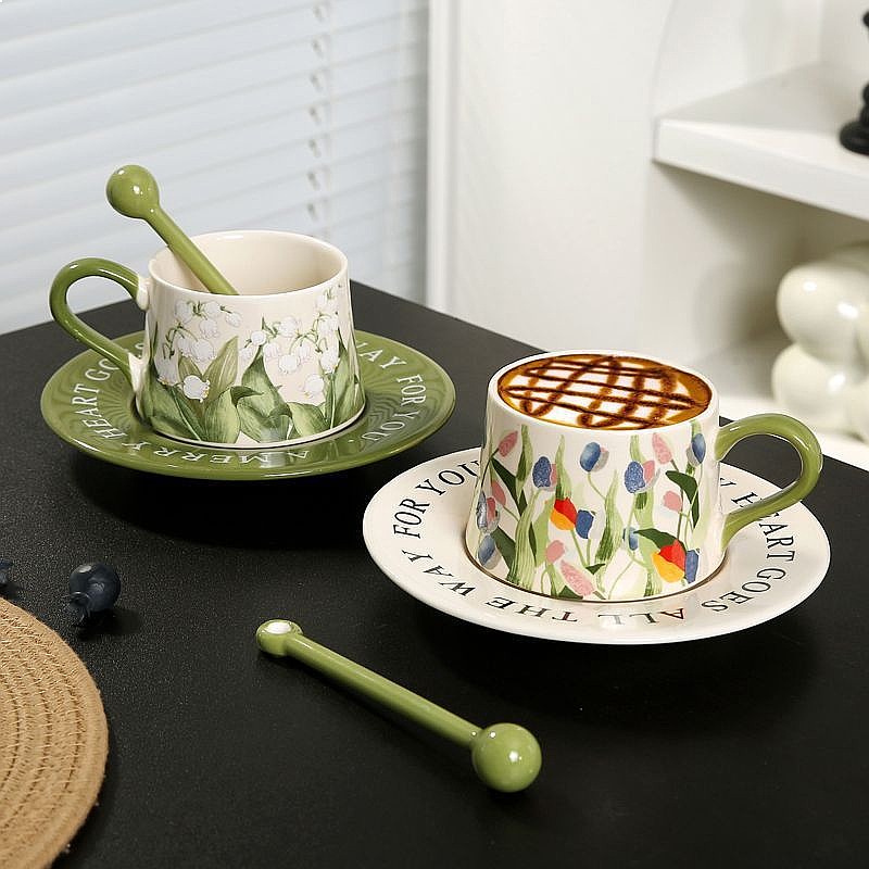 Original Hand Painted Lily of  - Valley Tea And Coffee ulasan dan harga