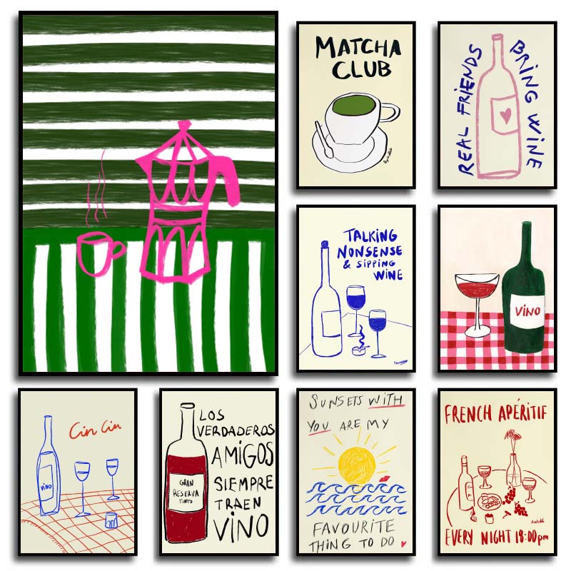1pc frameless Canvas Painting  - Draw Coffee And Tea ulasan dan harga