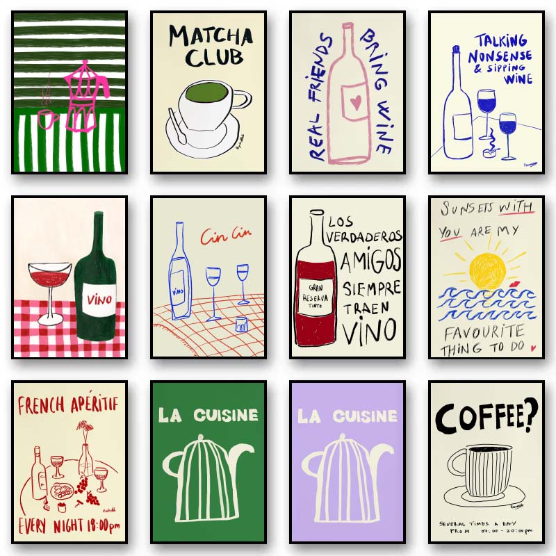 1pc frameless Canvas Painting  - Draw Coffee And Tea ulasan dan harga