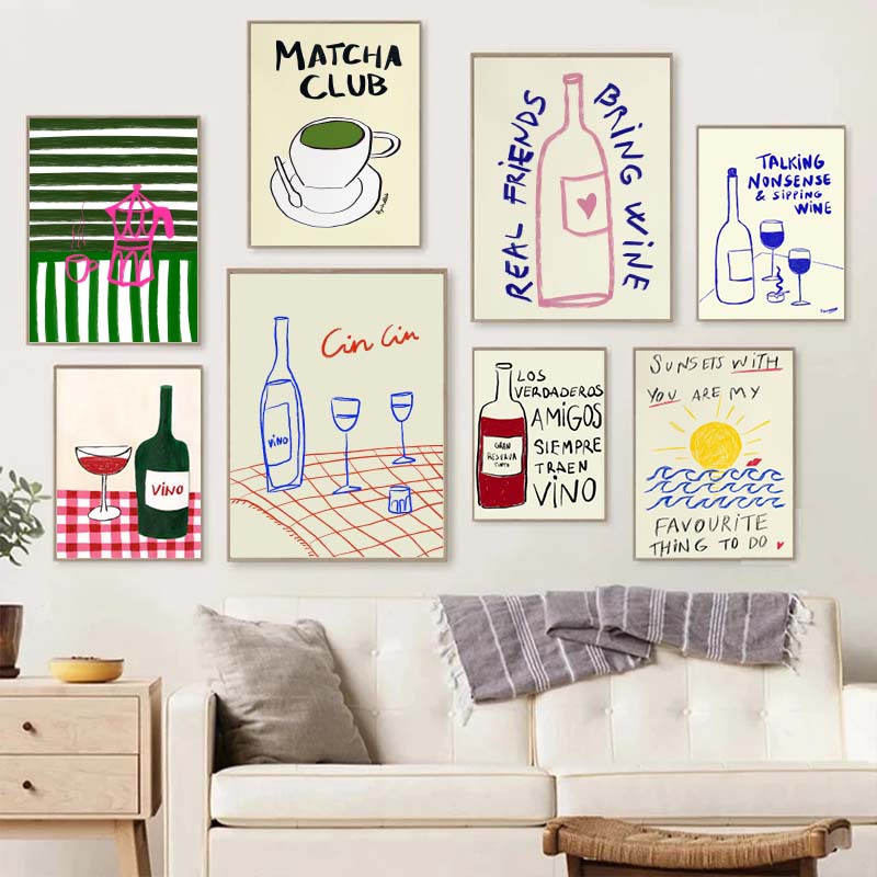 1pc frameless Canvas Painting  - Draw Coffee And Tea ulasan dan harga