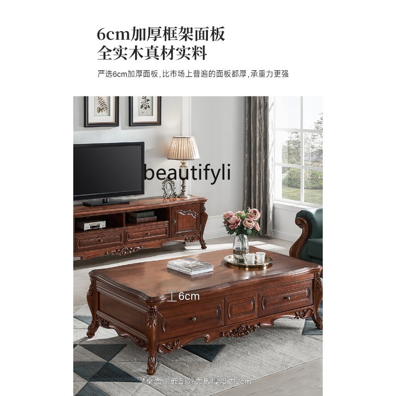 All solid wood coffee table Am - Draw Coffee And Tea ulasan dan harga