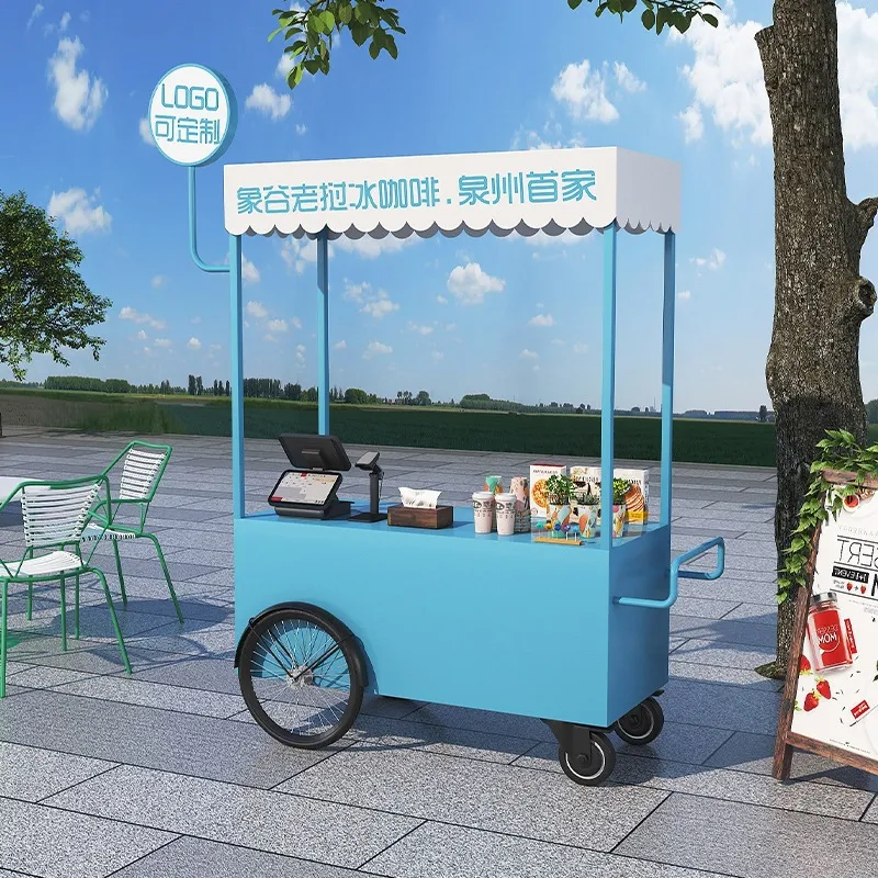 Mobile Food Cart Snack Trolley - Coffee Tea Vendor ulasan dan harga